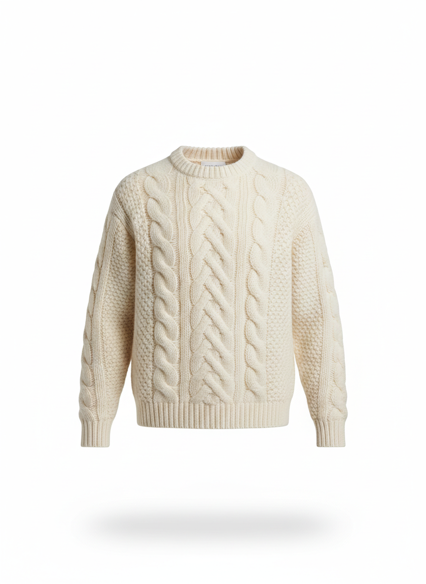 Cable Knit Crewneck Sweater