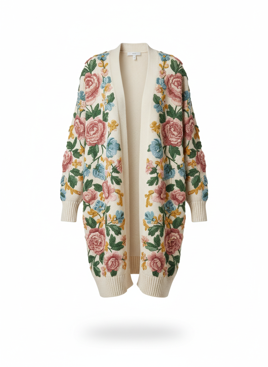 Floral Embroidered Cardigan