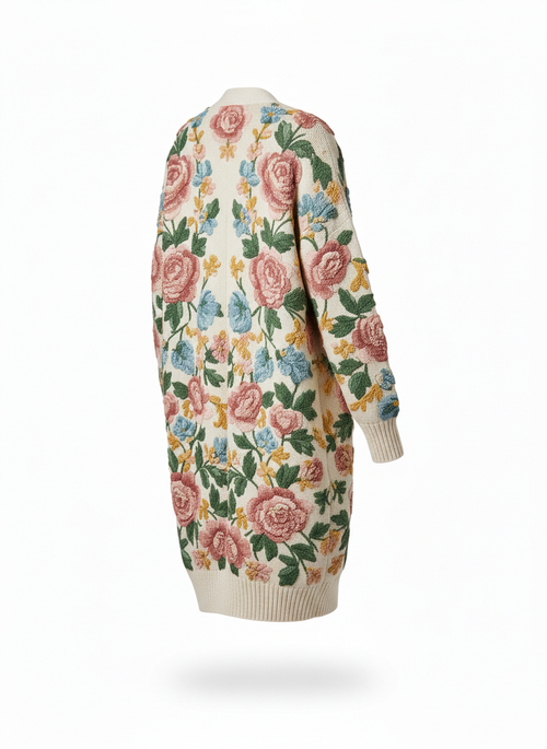 Floral Embroidered Cardigan