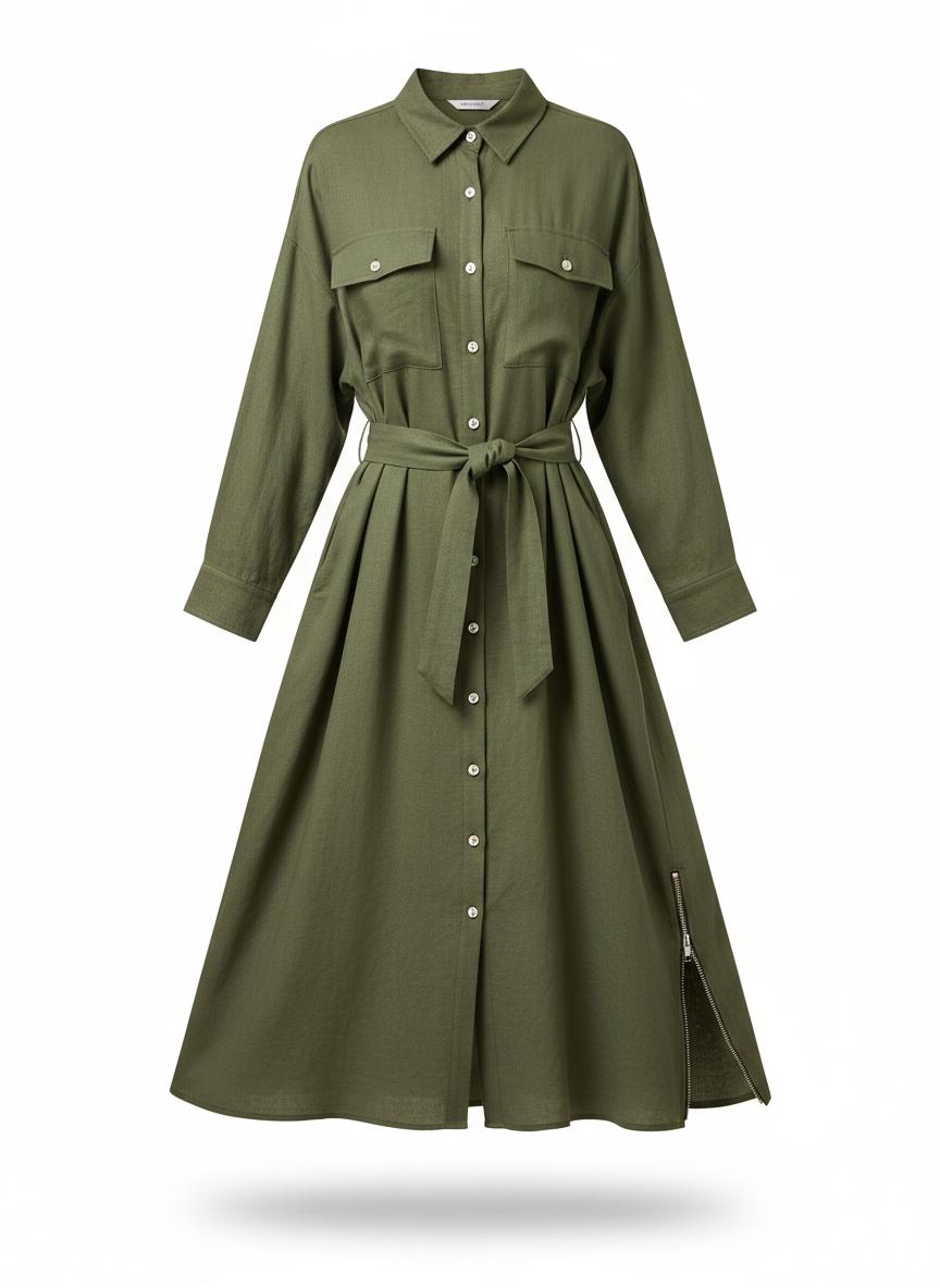 Women's Long Sleeve Shirt Dress
