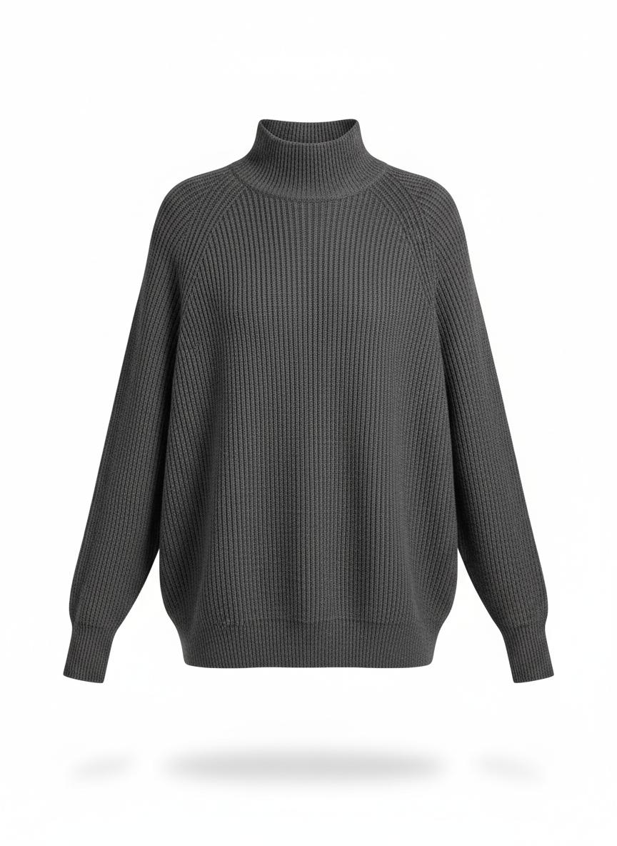 Women's Mock Neck Ribbed Sweater