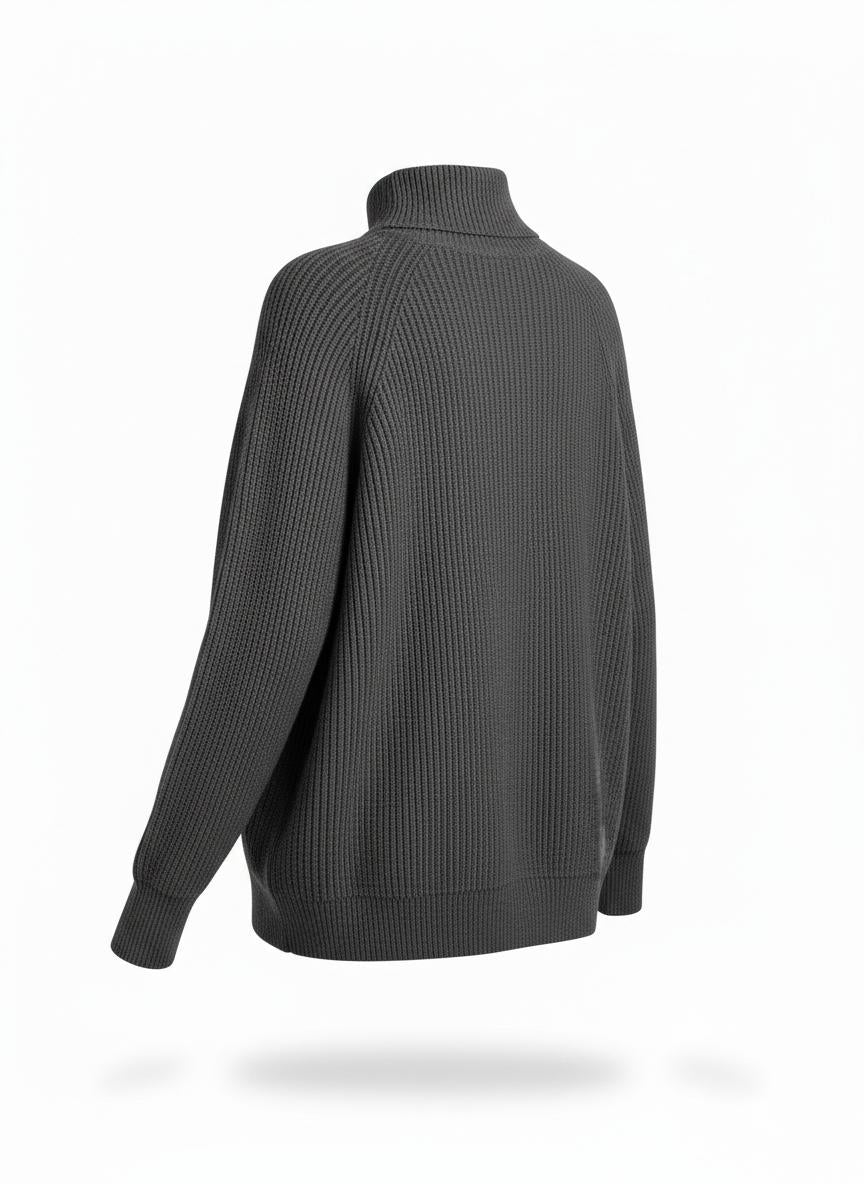 Women's Mock Neck Ribbed Sweater