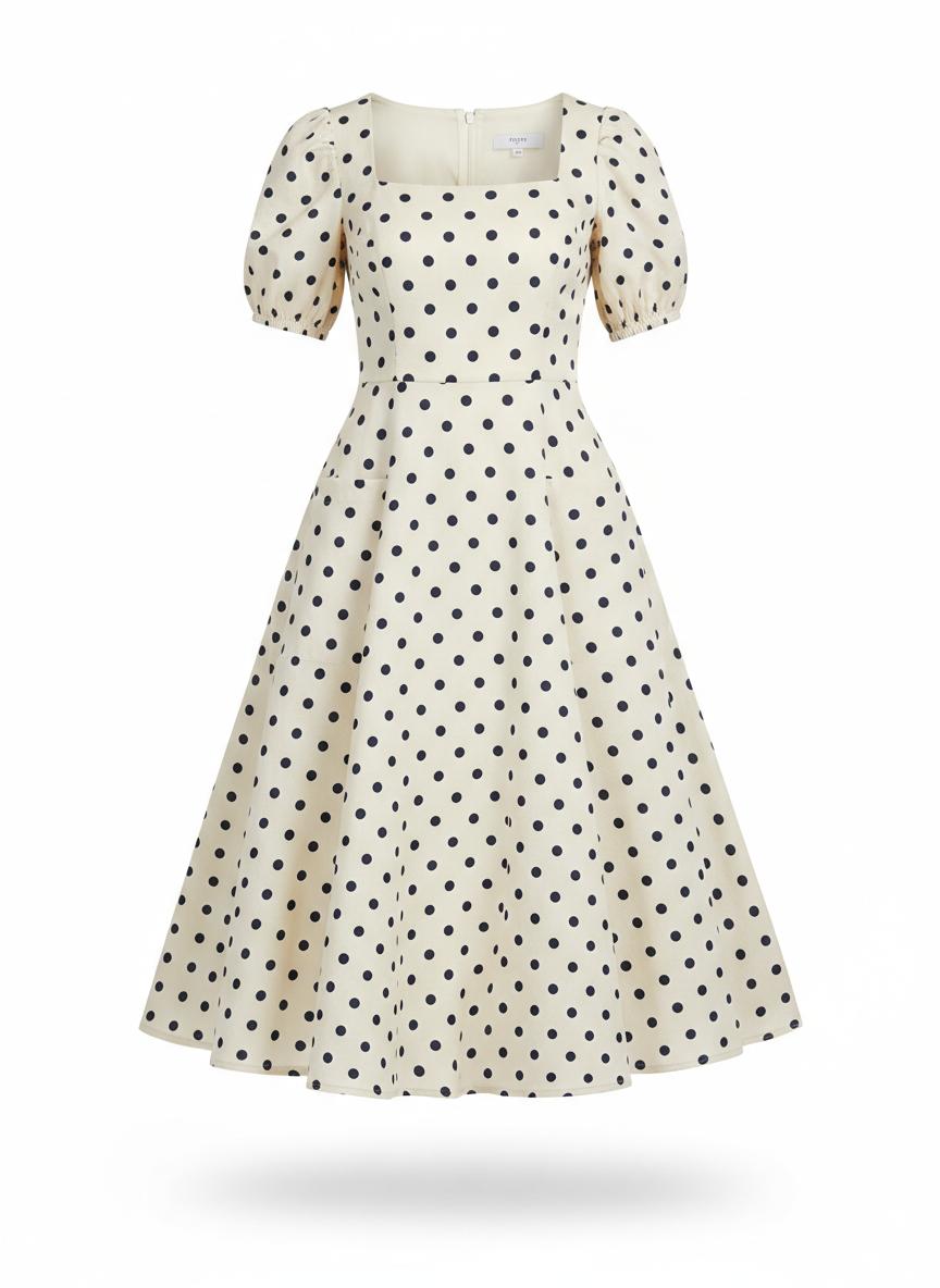 Women's Polka Dot Midi Dress