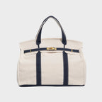 Vintage-Inspired Canvas Tote Bag with Buckle Closure | Nell