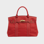 Vintage-Inspired Canvas Tote Bag with Buckle Closure | Nell