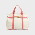 Vintage-Inspired Canvas Tote Bag with Buckle Closure | Nell
