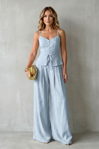 Women's Button-Front Camisole & Wide-Leg Trouser Co-ord Set | Florence