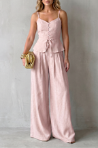 Women's Button-Front Camisole & Wide-Leg Trouser Co-ord Set | Florence