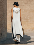 Women's Cotton-Linen Cowl Neck Top & Wide-Leg Pants Set | Stella
