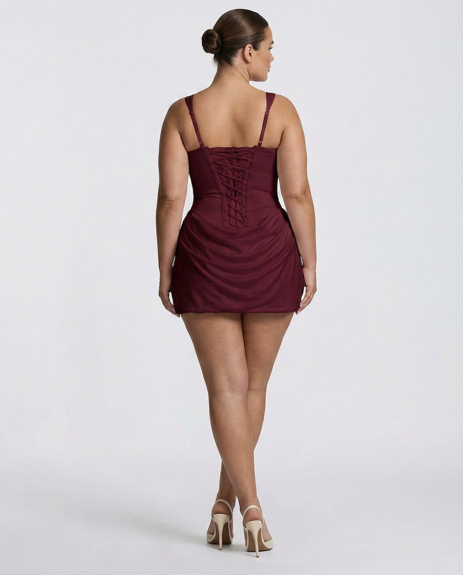 Women's Draped Corset Mini Dress | Iris