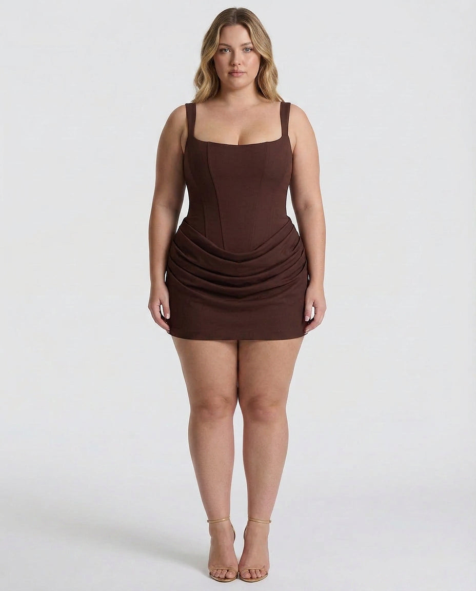 Women's Draped Corset Mini Dress | Iris