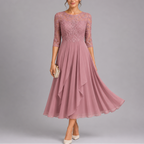 Women's Embroidered Lace Midi Dress for Wedding Guest | Ava