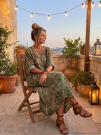 Women's Embroidered Oversized Midi Dress with Pockets | Harper