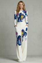 Women's Floral Colourblock Long Sleeve Top & Wide Leg Trouser Set | Wendy