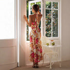 Women's Floral Halter Neck Maxi Dress for Wedding Guests | Fern