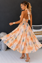 Women's Floral Halter Neck Maxi Evening Dress | Skylar
