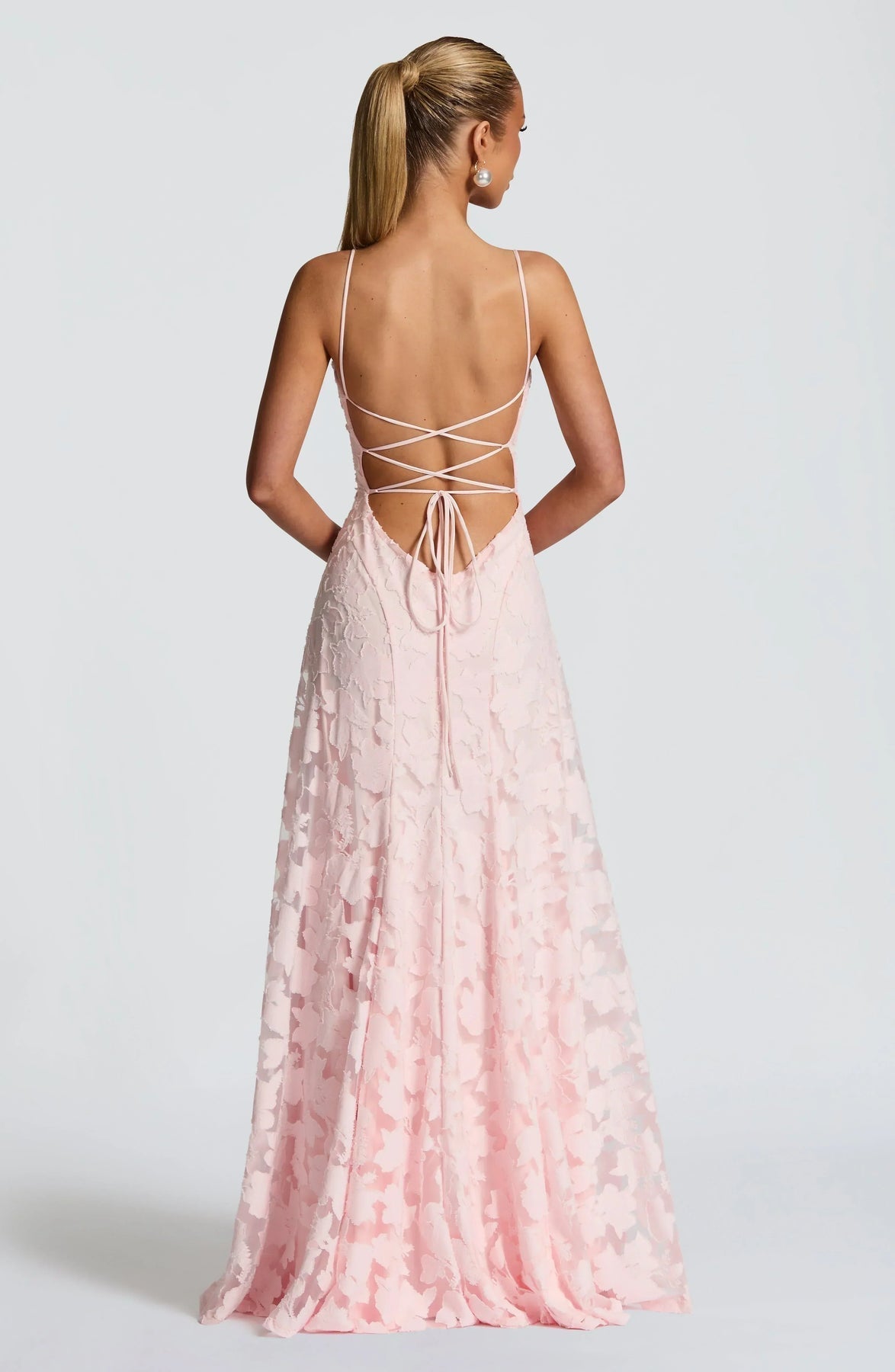 Women's Floral Lace A-Line Maxi Dress with Cowl Neck | Poppy