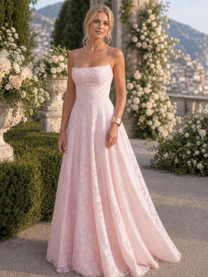Women's Floral Lace Spaghetti Strap Maxi Dress | Sophie