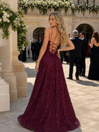 Women's Floral Lace Spaghetti Strap Maxi Dress | Sophie