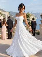 Women's Floral Lace Spaghetti Strap Maxi Dress | Sophie