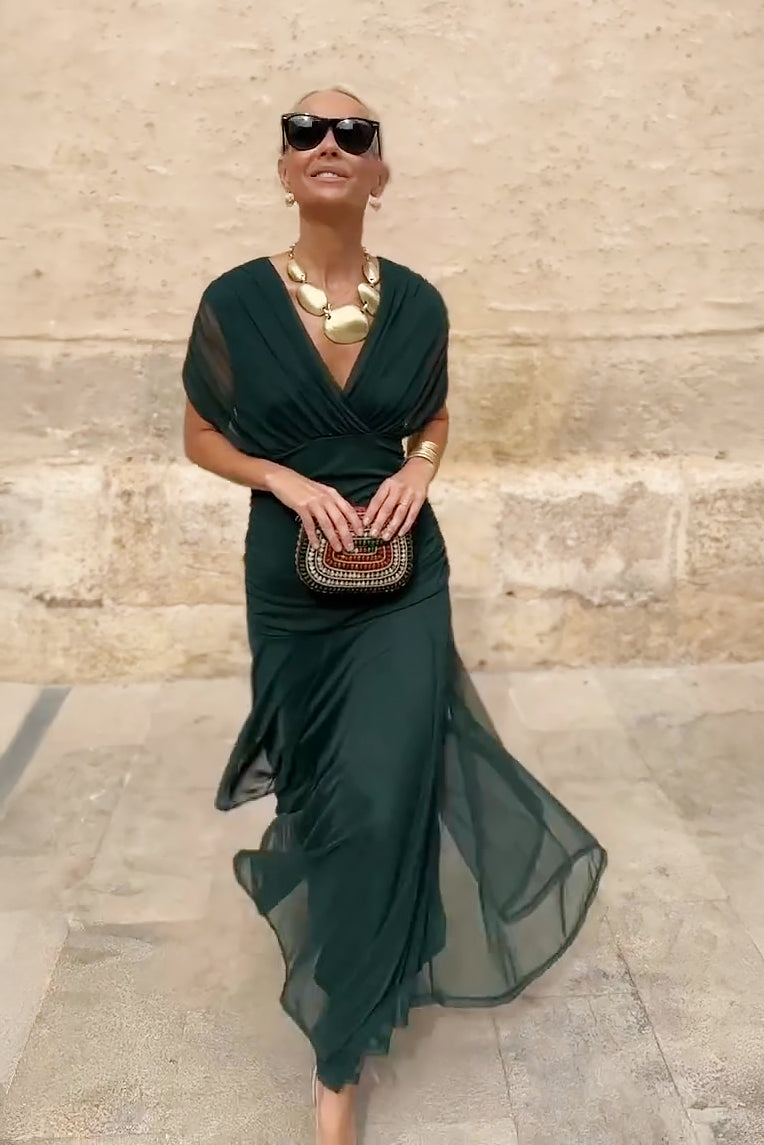 Women's Floral Maxi Dress Off-Shoulder A-Line Evening Style | Nadia