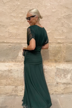 Women's Floral Maxi Dress Off-Shoulder A-Line Evening Style | Nadia