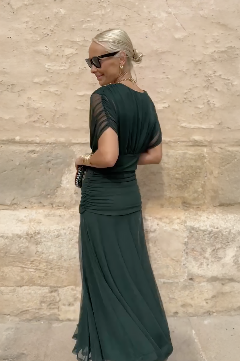 Women's Floral Maxi Dress Off-Shoulder A-Line Evening Style | Nadia