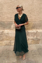 Women's Floral Maxi Dress Off-Shoulder A-Line Evening Style | Nadia