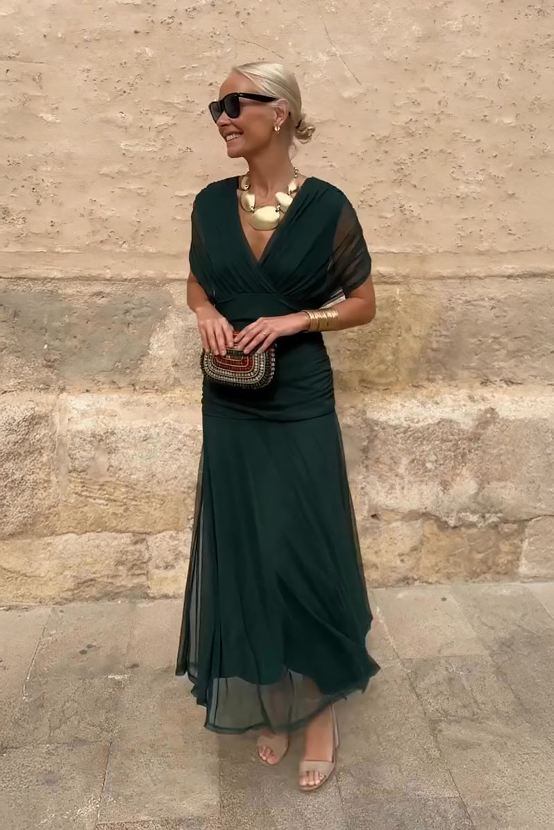 Women's Floral Maxi Dress Off-Shoulder A-Line Evening Style | Nadia