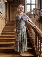 Women's Floral Off-Shoulder Chiffon Midi Dress | Elsie