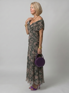 Women's Floral Off-Shoulder Chiffon Midi Dress | Elsie