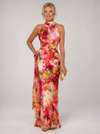 Women's Floral Print Halter Neck Maxi Dress | Sophie