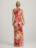 Women's Floral Print Halter Neck Maxi Dress | Sophie