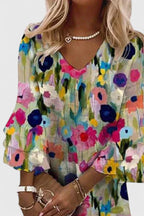 Women's Floral Print V-Neck Mini Dress with Flutter Sleeves | Emma