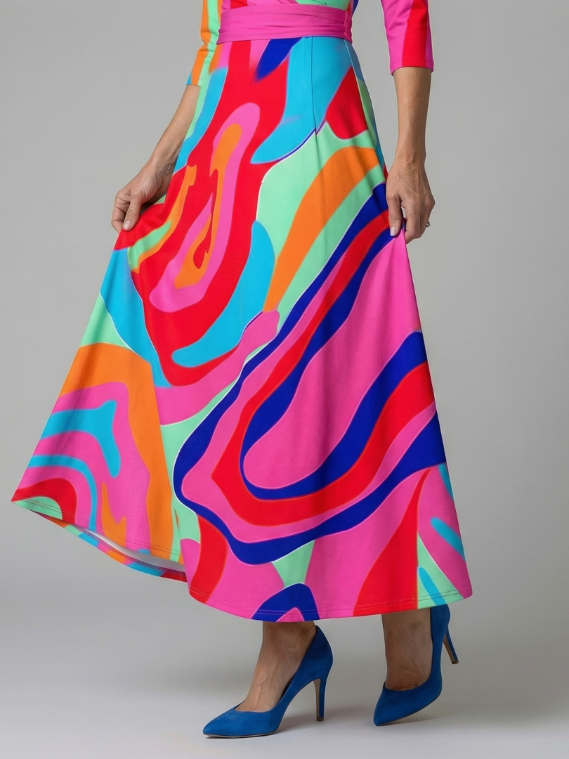 Women's Floral Wrap Maxi Dress with Tie-Waist Detail | Clara