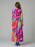 Women's Floral Wrap Maxi Dress with Tie-Waist Detail | Clara