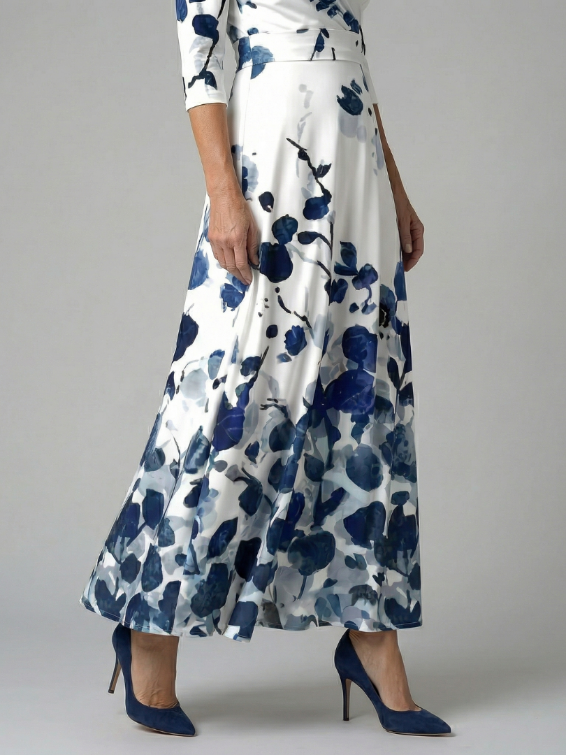 Women's Floral Wrap Maxi Dress with Tie-Waist Detail | Clara