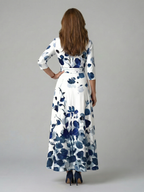 Women's Floral Wrap Maxi Dress with Tie-Waist Detail | Clara