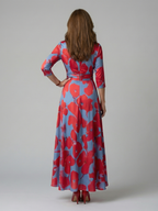 Women's Floral Wrap Maxi Dress with Tie-Waist Detail | Clara