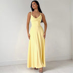 Women's Flowy Cowl Neck Maxi Dress with Spaghetti Straps | Tara