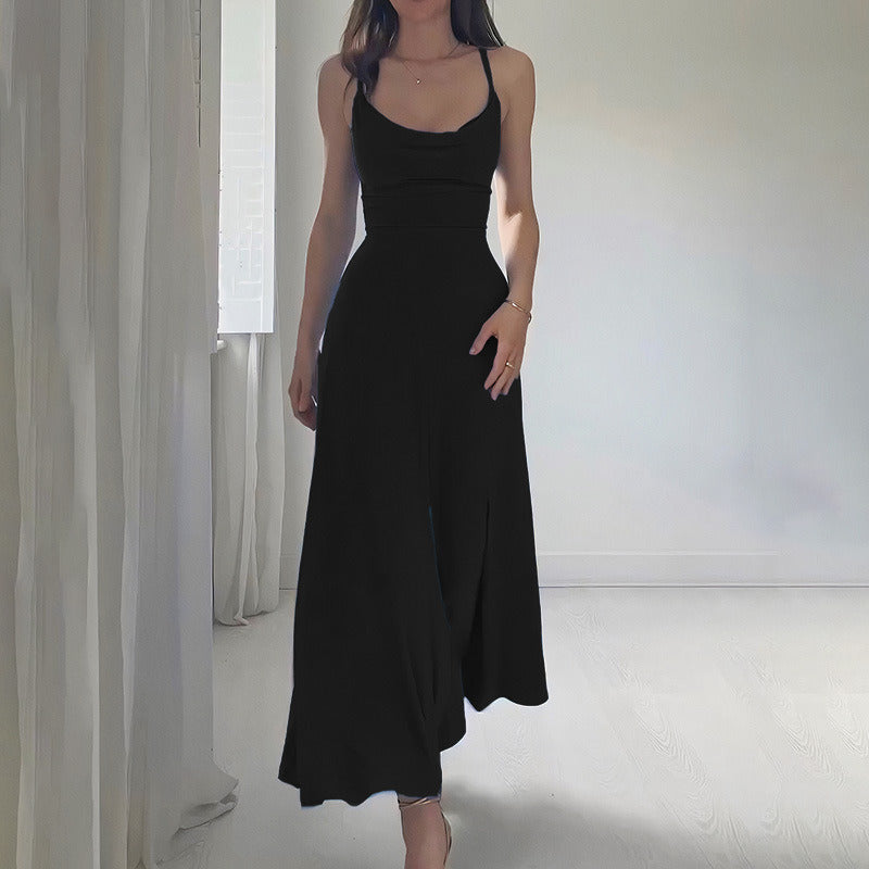 Women's Flowy Cowl Neck Maxi Dress with Spaghetti Straps | Tara