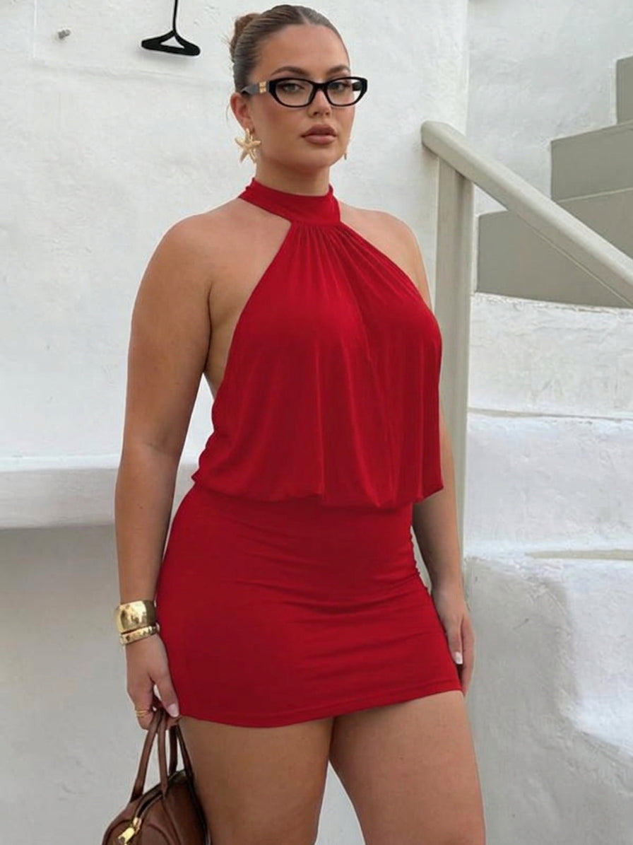 Women's Halter Backless Bodycon Mini Party Dress | Mia