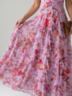 Women's Halter Neck Floral Maxi Dress with Ruffle Skirt | Elena