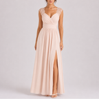 Women's Lace Cap Sleeve Wrap Maxi Dress with Side Slit | Juniper