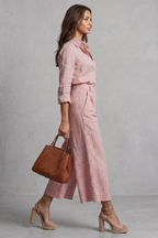 Women's Linen Look Shirt & Wide-Leg Trouser Co-ord Set | Daisy