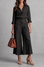 Women's Linen Look Shirt & Wide-Leg Trouser Co-ord Set | Daisy