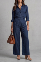 Women's Linen Look Shirt & Wide-Leg Trouser Co-ord Set | Daisy