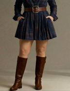 Women's Long Sleeve Plaid Mini Shirt Dress | Charlotte