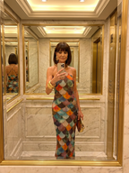 Women's Multicolor Scale Print Halter Maxi Dress | Nicole