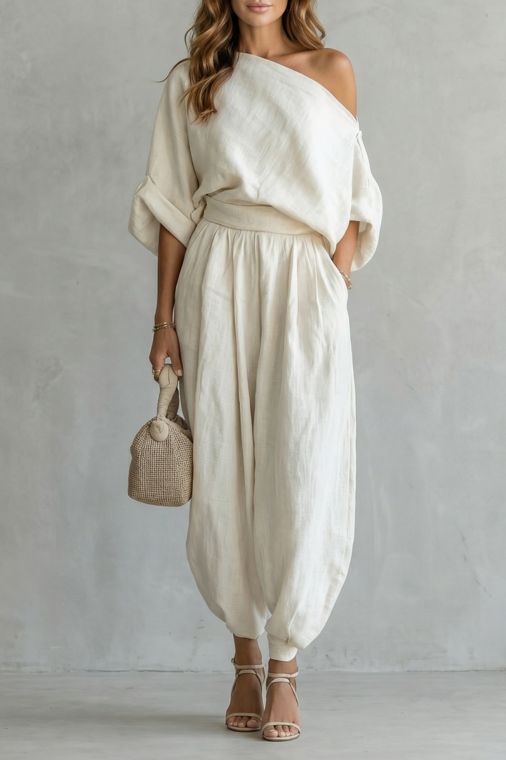 Women's Off-Shoulder Top & Tapered Trouser Co-ord Set | Victoria